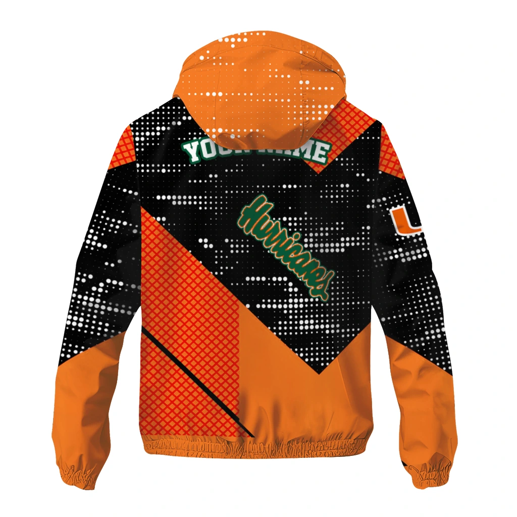 personalized miami hurricanes arrow matrix orange black windbreaker jacket fashion forward personalized miami hurricanes arrow matrix orange black windbreaker jacket fashion forward