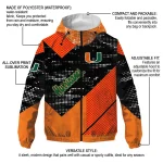 personalized miami hurricanes arrow matrix orange black windbreaker jacket best selling