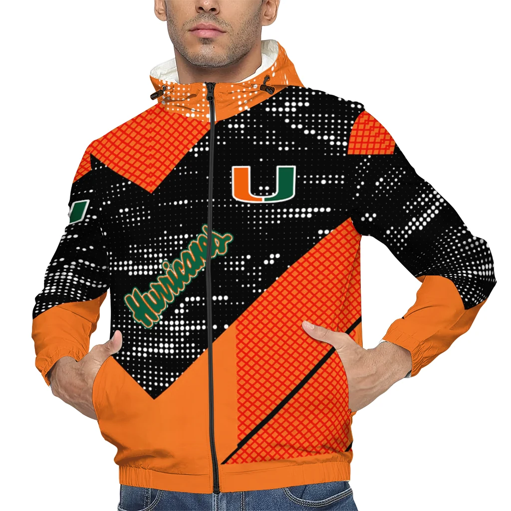 personalized miami hurricanes arrow matrix orange black windbreaker jacket top rated personalized miami hurricanes arrow matrix orange black windbreaker jacket top rated