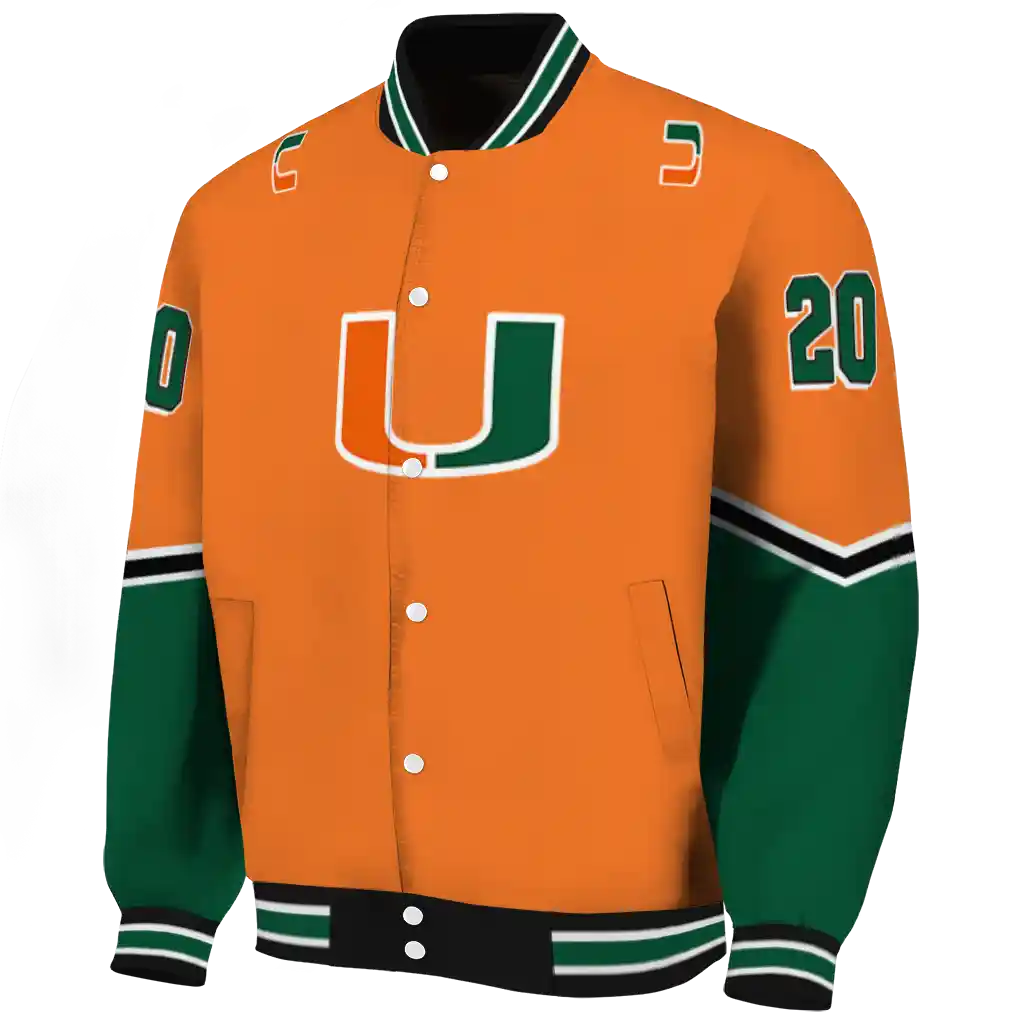 personalized miami hurricanes chevron style orange varsity jacket best selling personalized miami hurricanes chevron style orange varsity jacket best selling