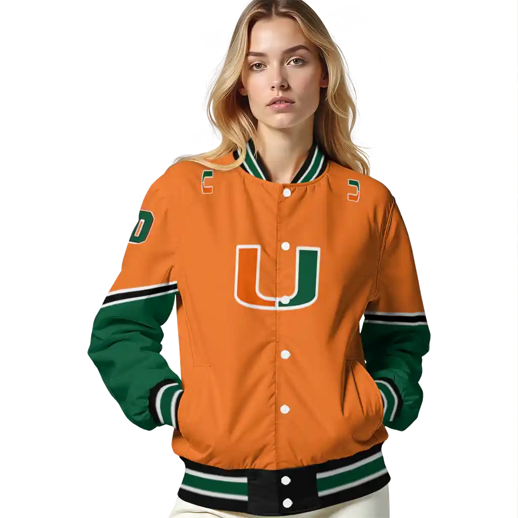 personalized miami hurricanes chevron style orange varsity jacket latest model personalized miami hurricanes chevron style orange varsity jacket latest model
