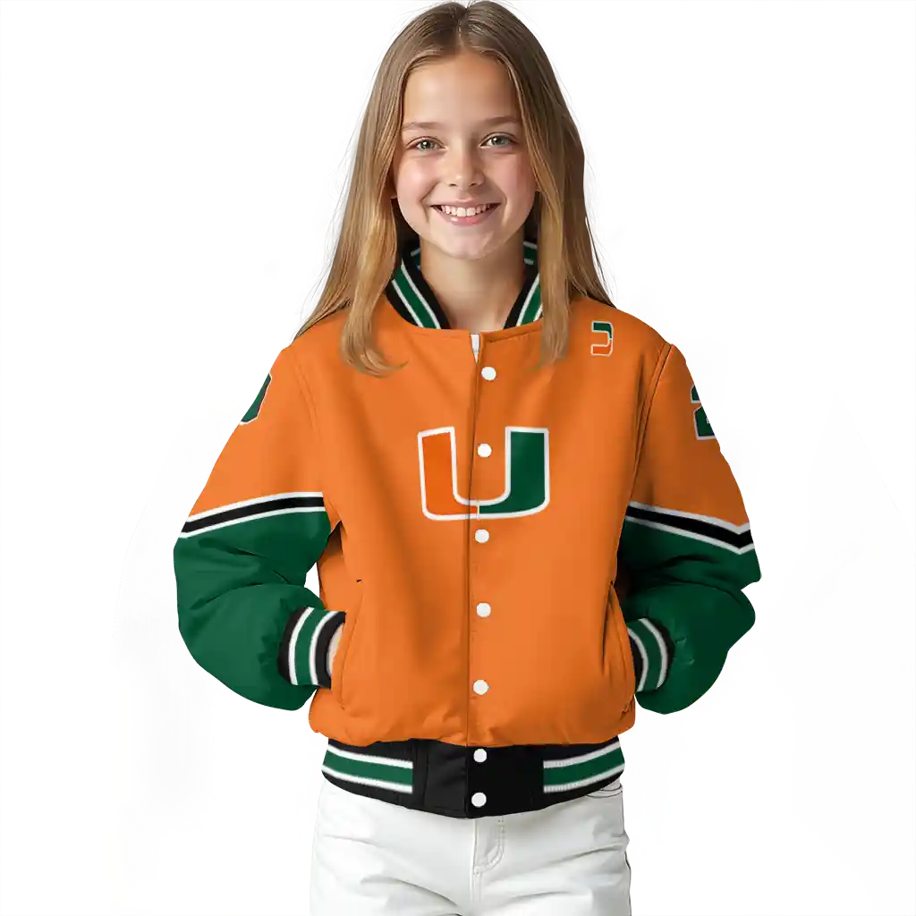 personalized miami hurricanes chevron style orange varsity jacket top rated personalized miami hurricanes chevron style orange varsity jacket top rated