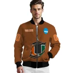 personalized miami hurricanes claw mark orange bomber jacket best selling