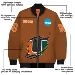 personalized miami hurricanes claw mark orange bomber jacket best selling