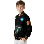 personalized miami hurricanes claw shred black varsity jacket best selling
