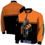 personalized miami hurricanes groot football orange black bomber jacket best selling