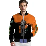 personalized miami hurricanes groot football orange black bomber jacket best selling