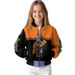 personalized miami hurricanes groot football orange black bomber jacket best selling