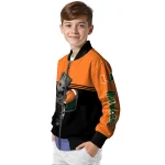 personalized miami hurricanes groot football orange black bomber jacket best selling