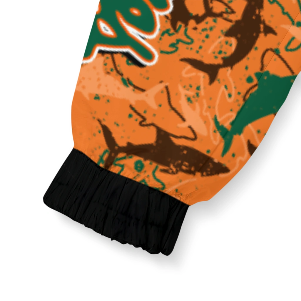 personalized miami hurricanes shark art orange windbreaker jacket latest model personalized miami hurricanes shark art orange windbreaker jacket latest model