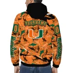 personalized miami hurricanes shark art orange windbreaker jacket best selling