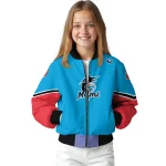 personalized miami marlins chevron style blue bomber jacket best selling