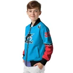 personalized miami marlins chevron style blue bomber jacket best selling