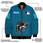 personalized miami marlins claw gash blue bomber jacket best selling