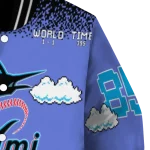 personalized miami marlins mario blocks blue black varsity jacket best selling