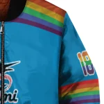 personalized miami marlins rainbow jersey number blue bomber jacket best selling