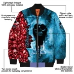personalized miami marlins skull cluster blue bomber jacket best selling