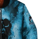 personalized miami marlins skull cluster blue bomber jacket best selling