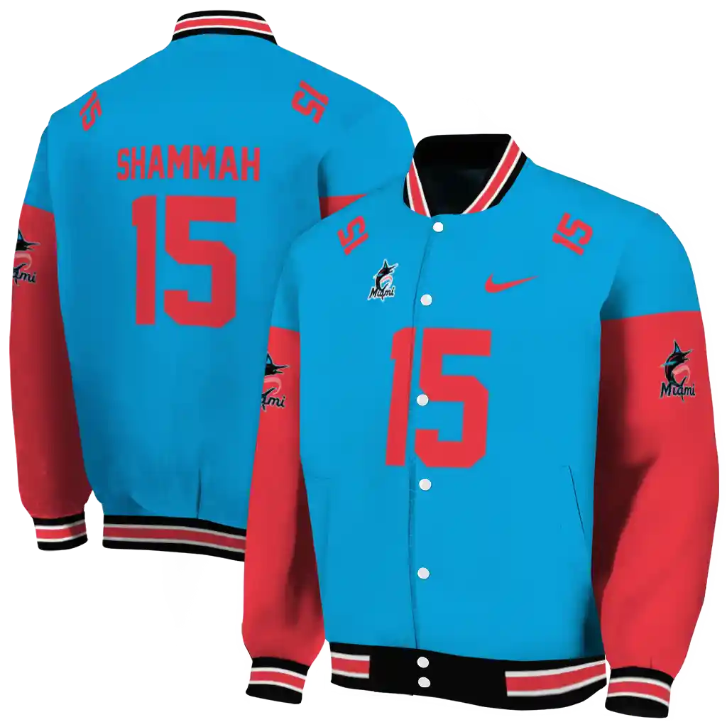 personalized miami marlins team patch blue varsity jacket fashion forward personalized miami marlins team patch blue varsity jacket fashion forward