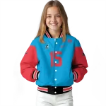 personalized miami marlins team patch blue varsity jacket best selling
