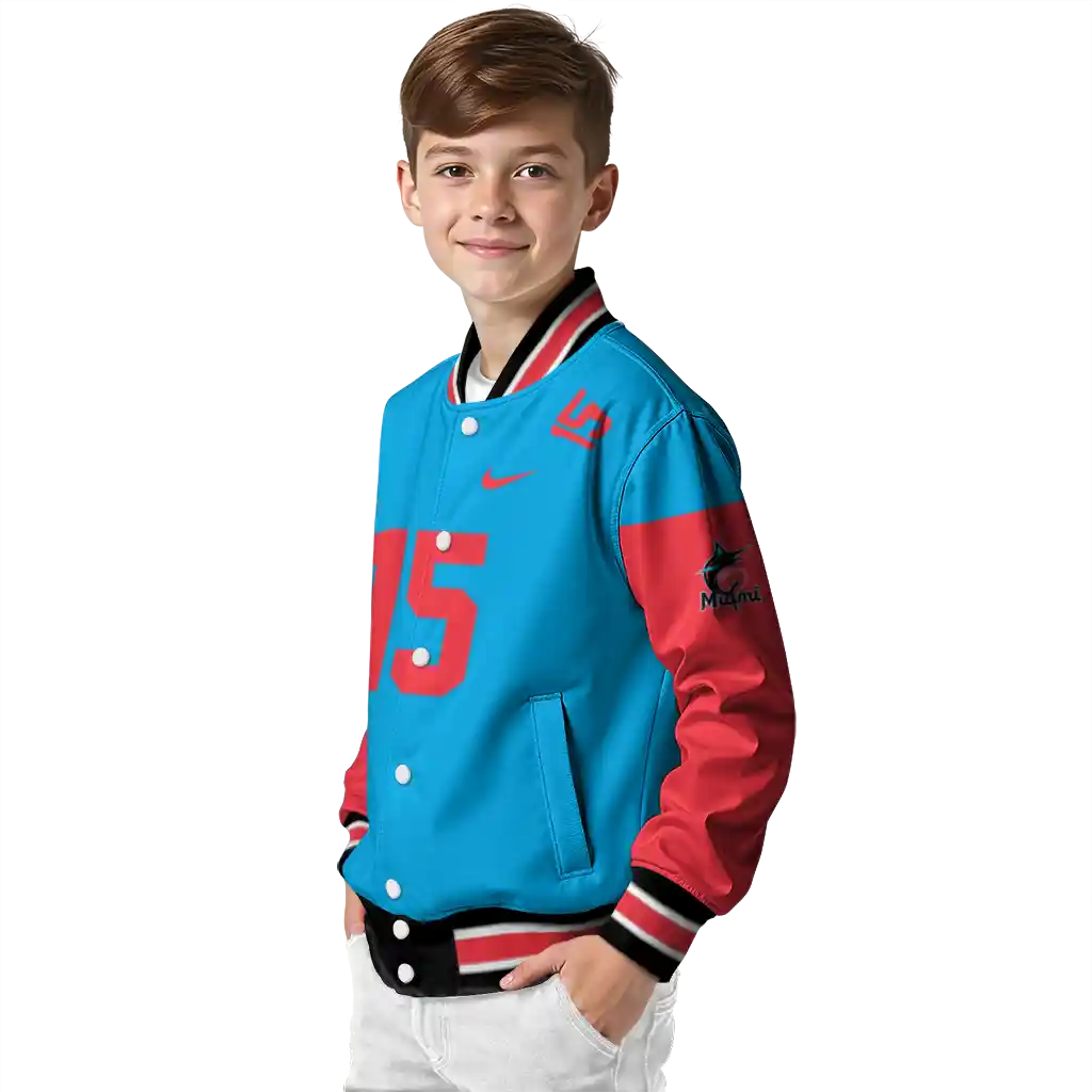 personalized miami marlins team patch blue varsity jacket trendy personalized miami marlins team patch blue varsity jacket trendy