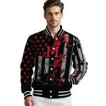 personalized miami redhawks star stripes red black varsity jacket best selling