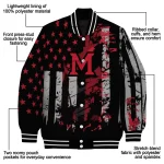 personalized miami redhawks star stripes red black varsity jacket best selling