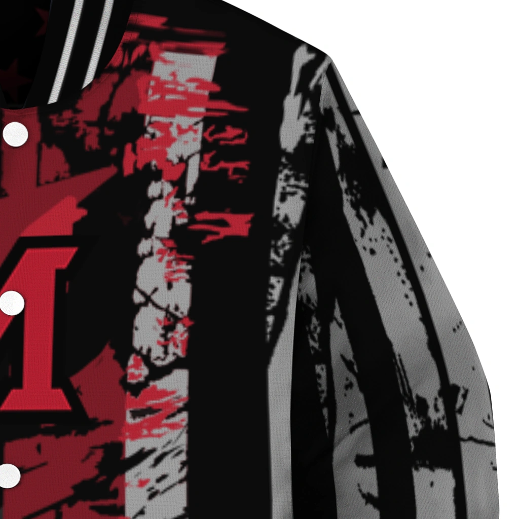 personalized miami redhawks star stripes red black varsity jacket premium grade personalized miami redhawks star stripes red black varsity jacket premium grade