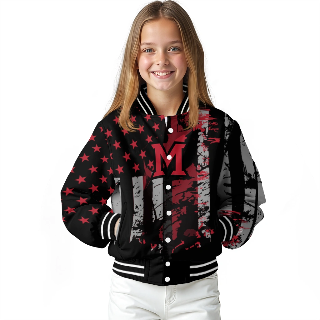 personalized miami redhawks star stripes red black varsity jacket top rated personalized miami redhawks star stripes red black varsity jacket top rated