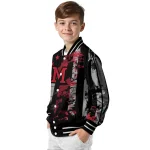 personalized miami redhawks star stripes red black varsity jacket best selling