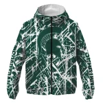 personalized michigan state spartans brushstroke pattern green windbreaker jacket best selling