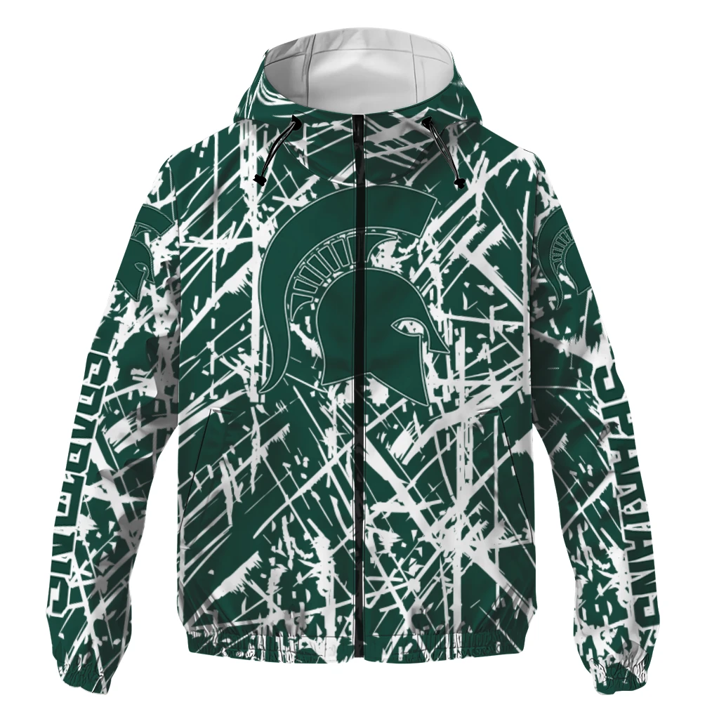 personalized michigan state spartans brushstroke pattern green windbreaker jacket best selling personalized michigan state spartans brushstroke pattern green windbreaker jacket best selling