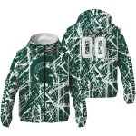 personalized michigan state spartans brushstroke pattern green windbreaker jacket best selling