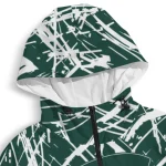 personalized michigan state spartans brushstroke pattern green windbreaker jacket best selling