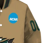 personalized michigan state spartans claw effect beige varsity jacket best selling
