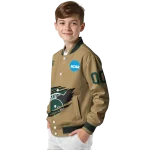 personalized michigan state spartans claw effect beige varsity jacket best selling