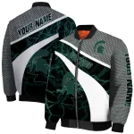 personalized michigan state spartans electric flash green bomber jacket best selling