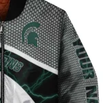 personalized michigan state spartans electric flash green bomber jacket best selling