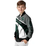 personalized michigan state spartans electric flash green bomber jacket best selling