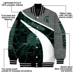 personalized michigan state spartans electric flash green varsity jacket best selling