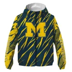 personalized michigan wolverines abstract streaks blue windbreaker jacket best selling