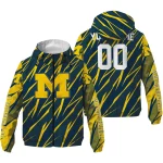 personalized michigan wolverines abstract streaks blue windbreaker jacket best selling