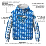 personalized middle tennessee blue raiders lightning strike grid blue windbreaker jacket best selling