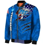personalized middle tennessee blue raiders usa flag claws blue bomber jacket best selling
