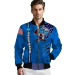 personalized middle tennessee blue raiders usa flag claws blue bomber jacket best selling