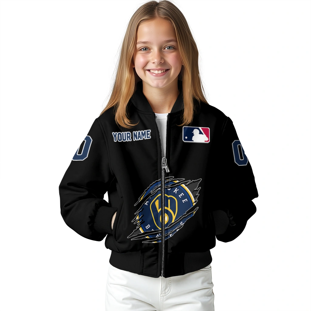 personalized milwaukee brewers claw fragment black bomber jacket top rated personalized milwaukee brewers claw fragment black bomber jacket top rated
