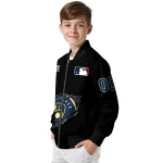 personalized milwaukee brewers claw fragment black bomber jacket best selling