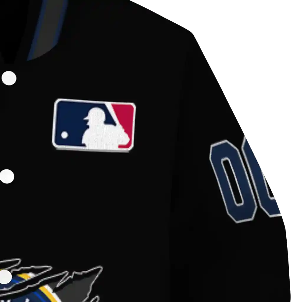 personalized milwaukee brewers claw fragment black varsity jacket premium grade personalized milwaukee brewers claw fragment black varsity jacket premium grade