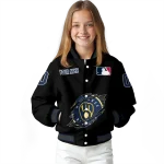 personalized milwaukee brewers claw fragment black varsity jacket best selling