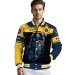 personalized milwaukee brewers reaper hands navy blue black varsity jacket best selling